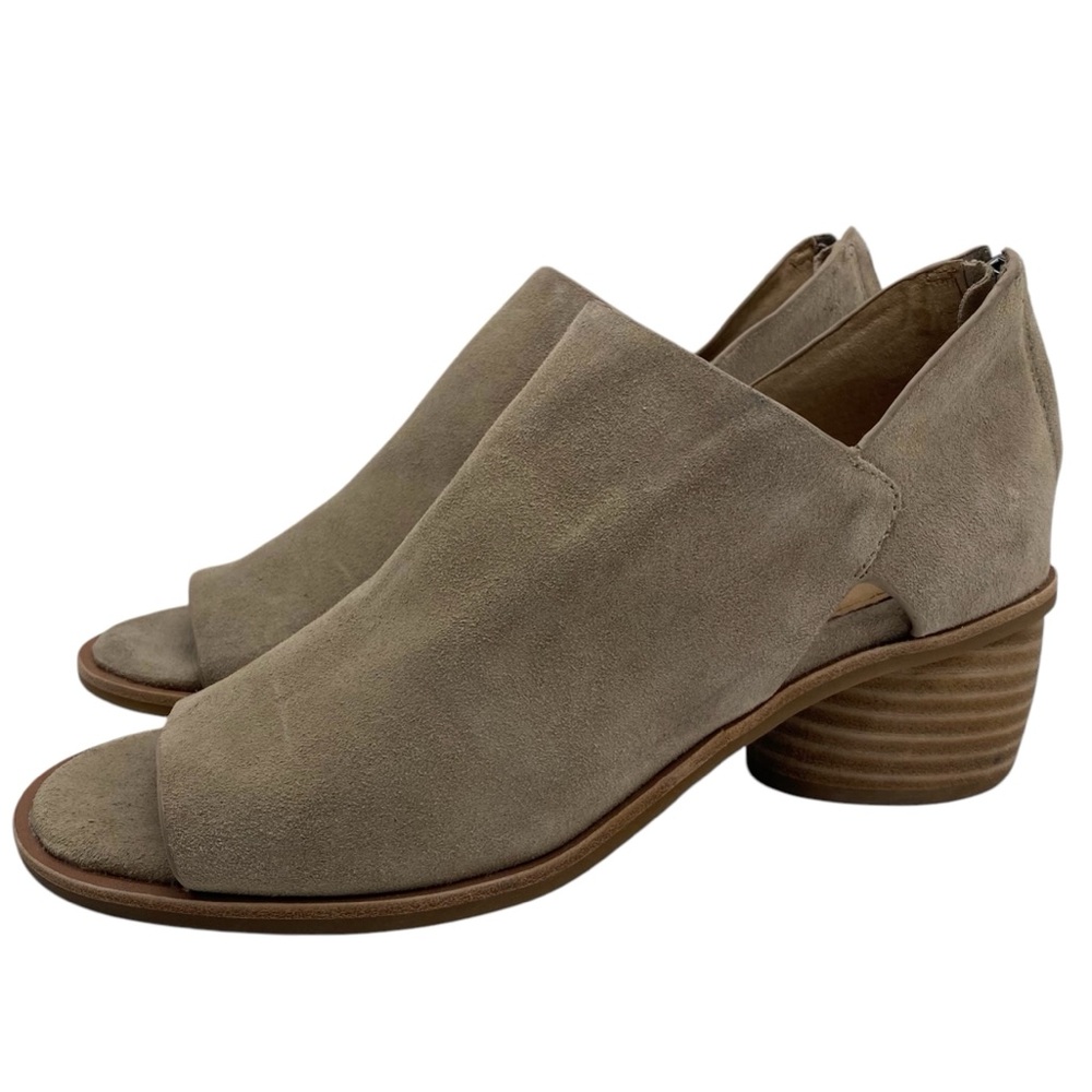 Sofft Womens Booties Sz 8.5 Tan Suede Leather Heeled Neutral Casual Comfort